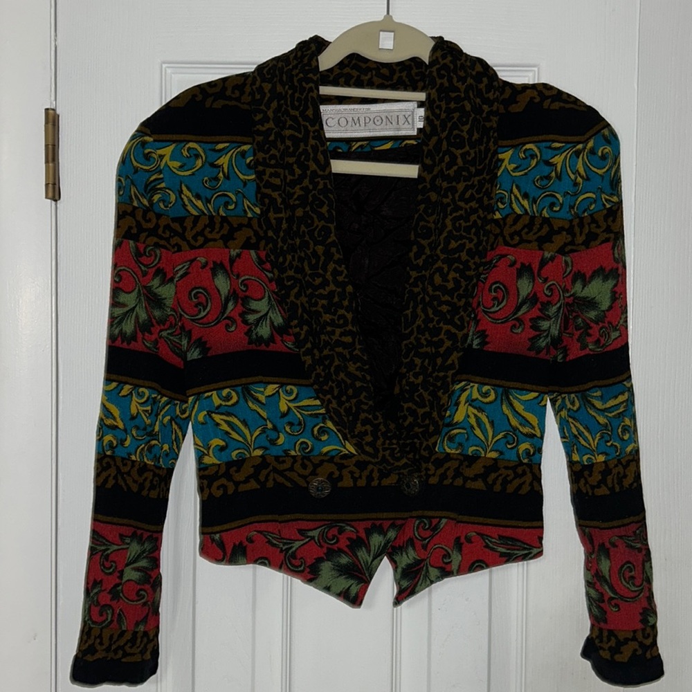 Vintage 90s Marsha Brander for Componix Cropped Blazer Jacket Bolero 10